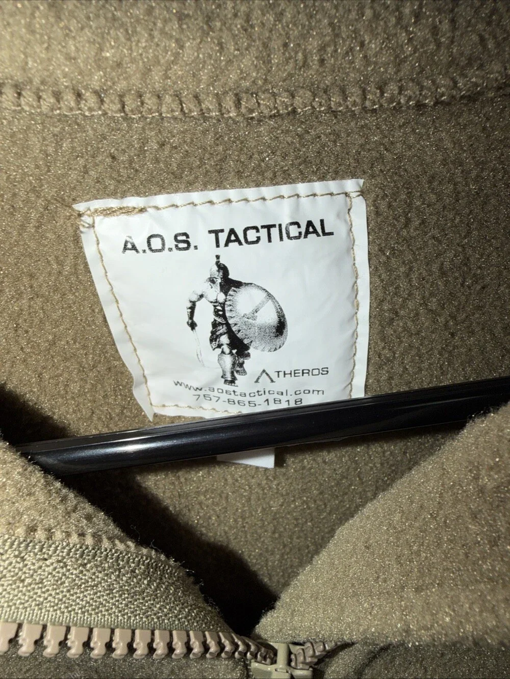 AOS Tactical Theros Fleece Jacket Mens S Tan Polartec Full Zip